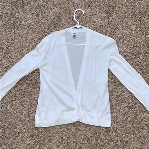 white cardigan